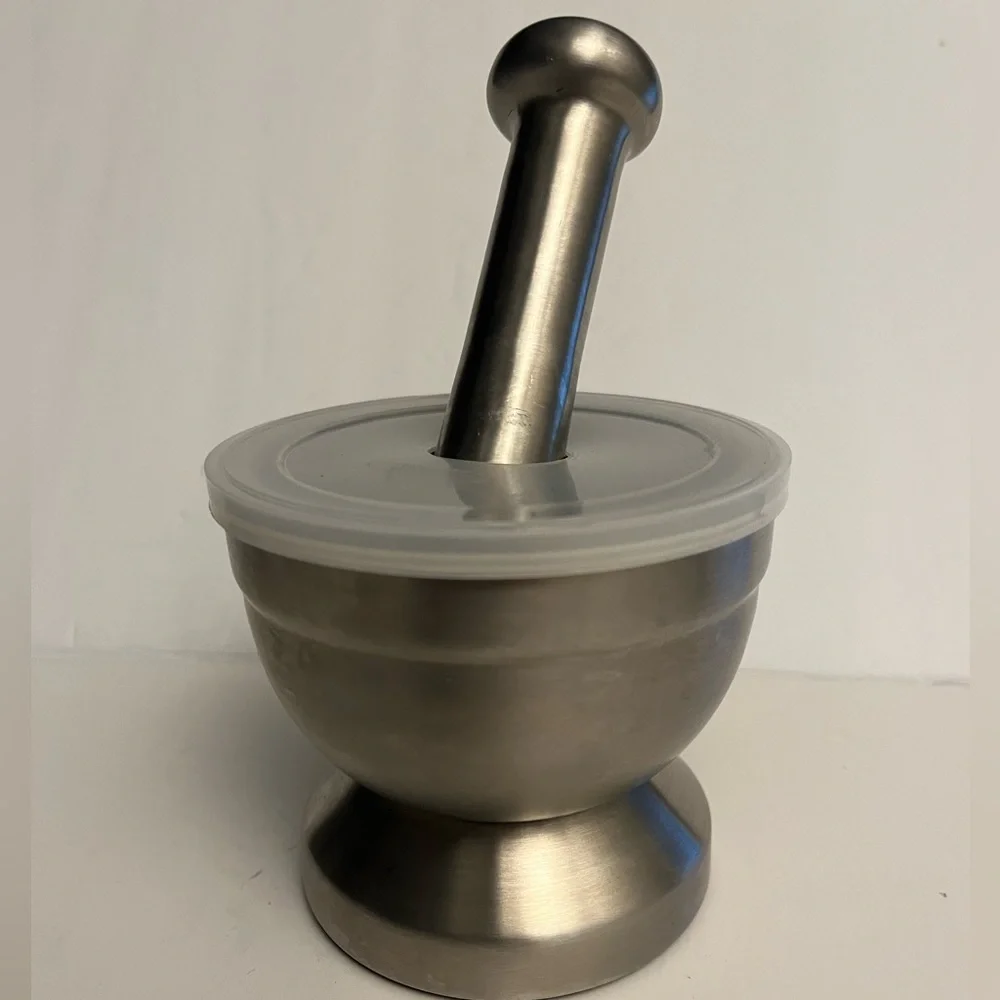TERA MORTAR AND PESTLE Stainless Steel Food Grade 18/8 New